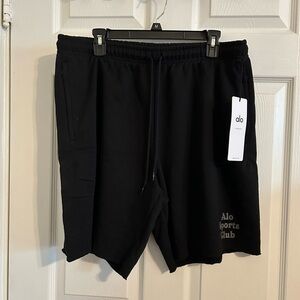 NWT ALO - SPORTS CLUB PALMS CHILL SHORT - BLACK/DARK GREY SZ XL